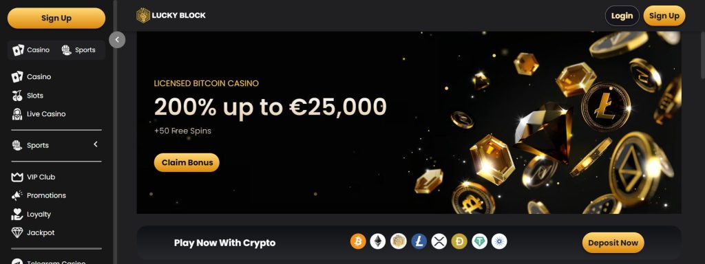 Lucky Block Lobby - Ethereum Casino With a Generous Welcome Bonus